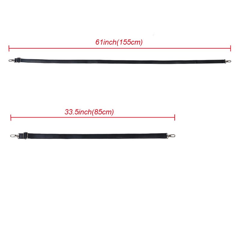 BOMKEE Purse Straps Bag Shoulder Strap Replacement 61 Inch Synthetic Leather Messenger Bag Strap with Metal Swivel Hooks for Bag Wallet DIY Purse (Black) - Image 4